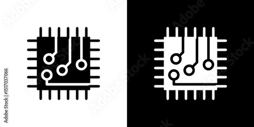 Microchip icon symbols. Vector illustration.