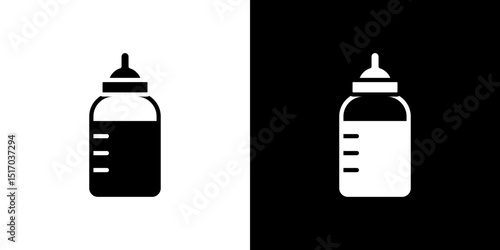 Milk bottle icon symbols. Vector illustration.