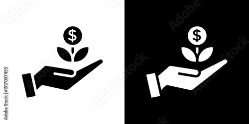Money tree icon symbols. Vector illustration.