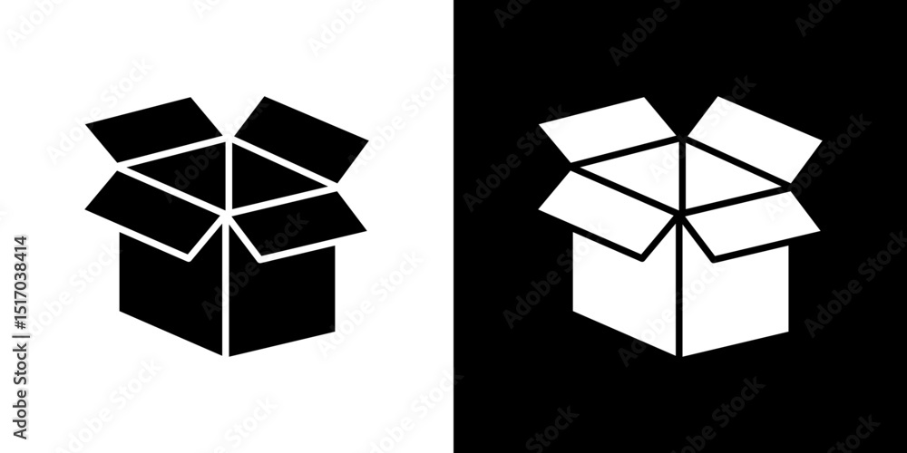 Open box icon symbols. Vector illustration. Open box icon symbols. Vector illustration.