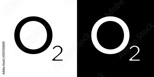Oxygen O2 icon symbols. Vector illustration.