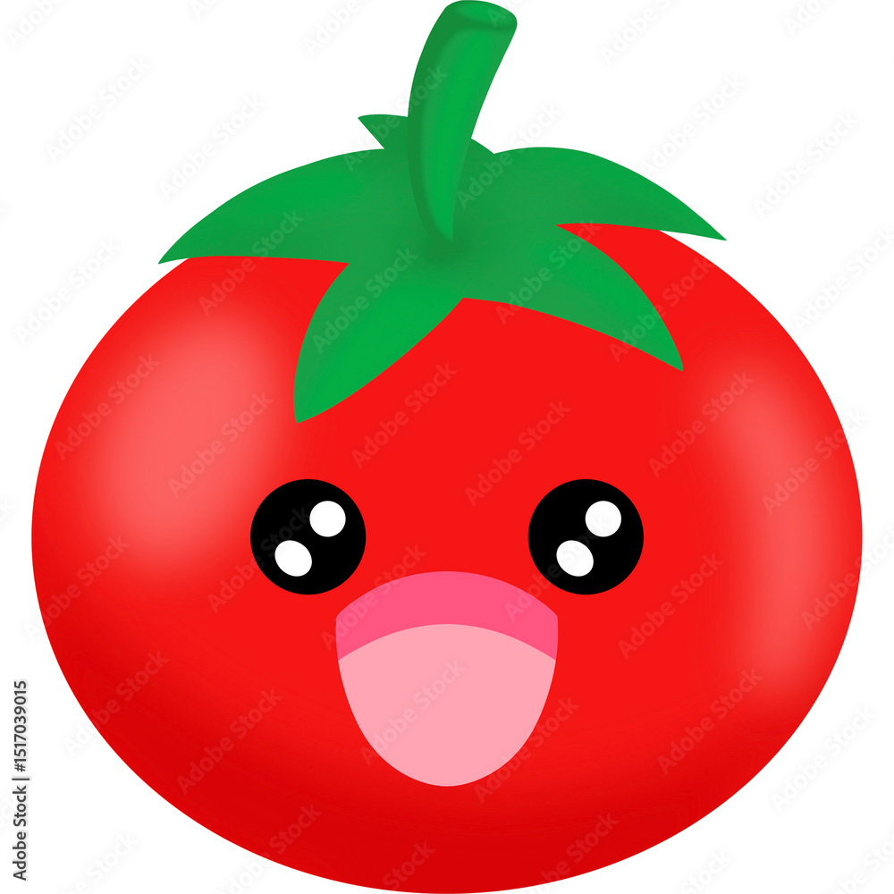 Obraz premium Tomato Excited Face Cartoon