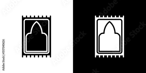 Prayer rug icon symbols. Vector illustration.