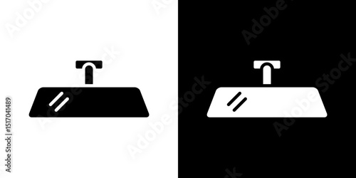 Rear mirror icon symbols. Vector illustration.