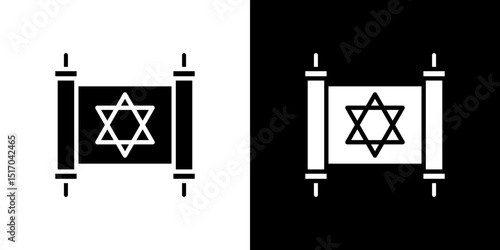 Scroll Torah icon symbols. Vector illustration.