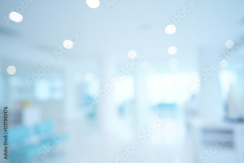 Abstract blurred background of a clean modern hospital corridor