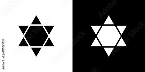 Star of David icon symbols. Vector illustration.