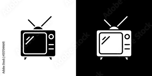 Television icon symbols. Vector illustration.