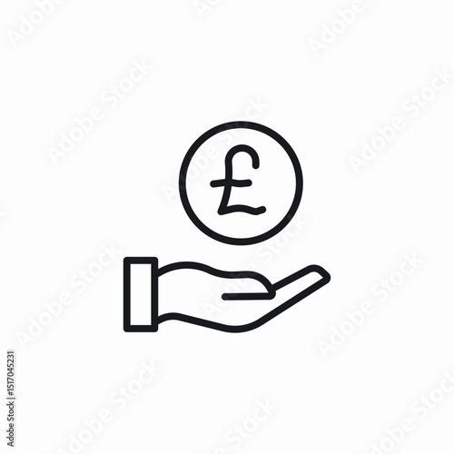 pound currency investment icon sign vector