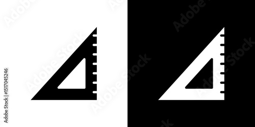 Triangle ruler icon symbols. Vector illustration.