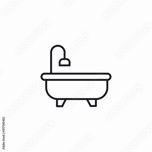 round bathtub icon sign vector