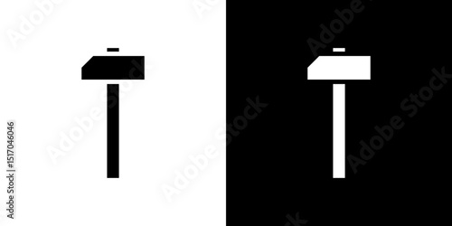 Wooden mallet icon symbols. Vector illustration.