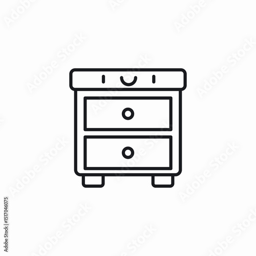 smiley dresser icon sign vector
