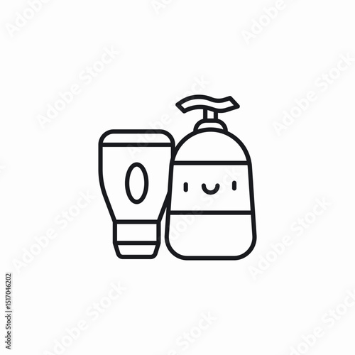 smiley hygene set icon sign vector