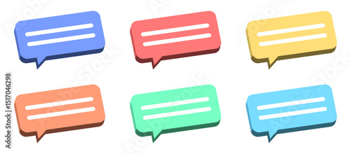 3d chat icon speech bubble symbol Chat message icons - talk message Bubble chat speech text box icon , social media communication background concept. vector illustration