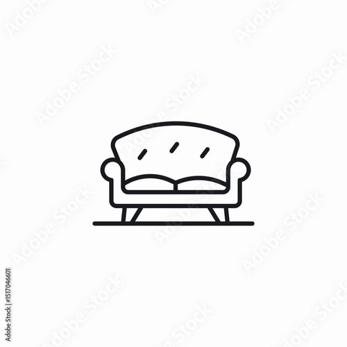 stylish double sofa icon sign vector