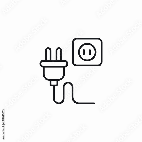 wall plug icon sign vector