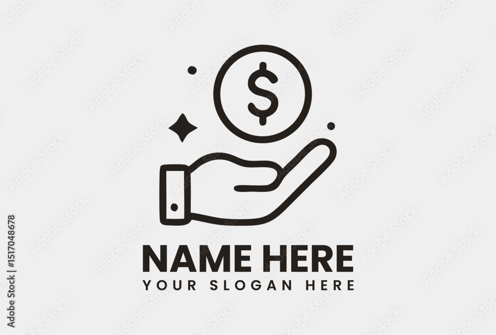 Fototapeta premium Hand holding a dollar coin icon representing financial allowance or payment. Finance concept