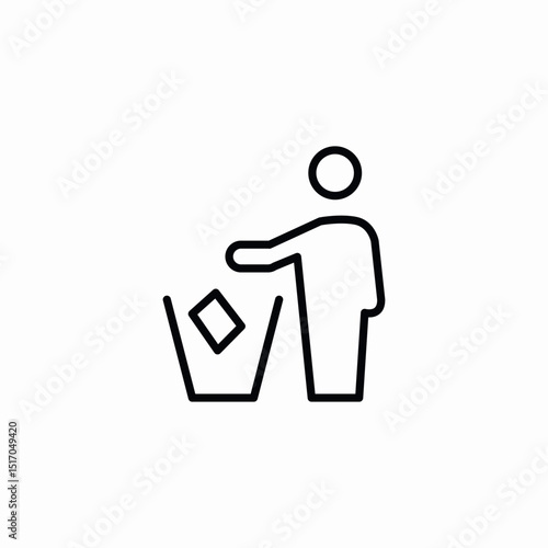 waste bin icon sign vector