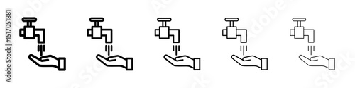 Ablution icon graphic set. trendy stroke line style