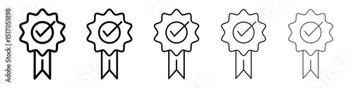 Accreditation icon graphic set. trendy stroke line style
