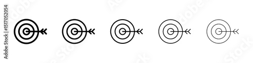 Aim icon graphic set. trendy stroke line style