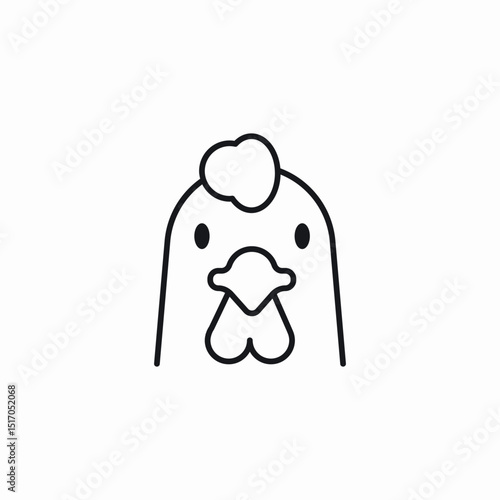 chicken face icon sign vector
