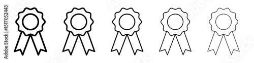 Award icon graphic set. trendy stroke line style