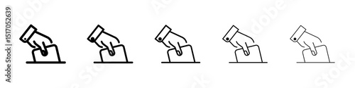 Ballot icon graphic set. trendy stroke line style