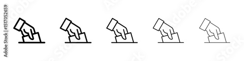 Ballot icon graphic set. trendy stroke line style