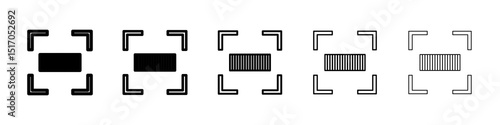 Barcode read icon graphic set. trendy stroke line style