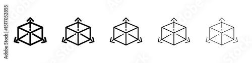 Bim icon graphic set. trendy stroke line style
