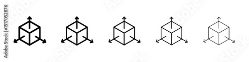 Bim icon graphic set. trendy stroke line style