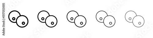 Blueberries icon graphic set. trendy stroke line style