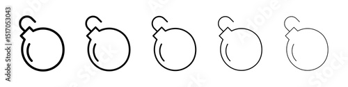 Bomb icon graphic set. trendy stroke line style