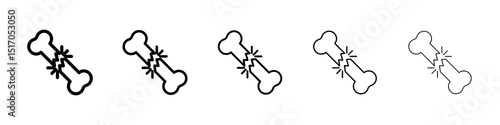 Bone break icon graphic set. trendy stroke line style