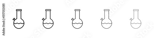 Bong icon graphic set. trendy stroke line style