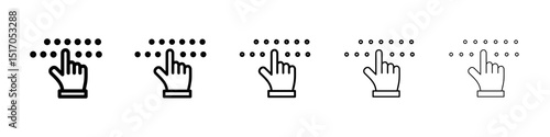 Braille icon graphic set. trendy stroke line style