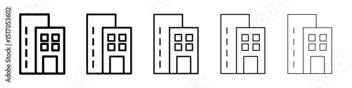 Build icon graphic set. trendy stroke line style