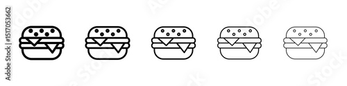 Burger icon graphic set. trendy stroke line style