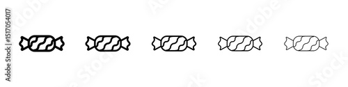 Candy icon graphic set. trendy stroke line style
