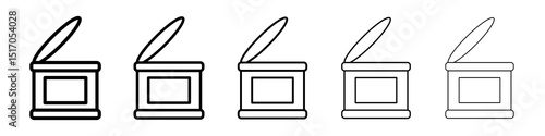 Canned food icon graphic set. trendy stroke line style