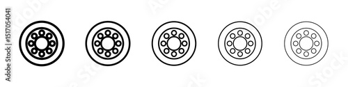 Car bearing icon graphic set. trendy stroke line style