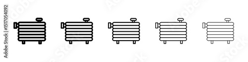 car radiator icon graphic set. trendy stroke line style