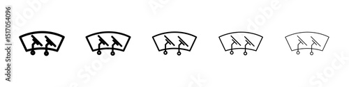 car windscreen icon graphic set. trendy stroke line style