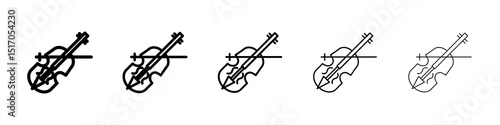Cello icon graphic set. trendy stroke line style