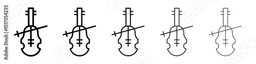Cello icon graphic set. trendy stroke line style