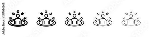 Centric consumer icon graphic set. trendy stroke line style