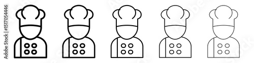 Chef icon graphic set. trendy stroke line style