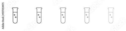Chemical Tube icon graphic set. trendy stroke line style